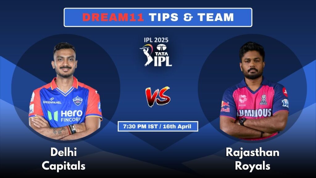 DC vs RR आज की Dream11 फैंटेसी टीम