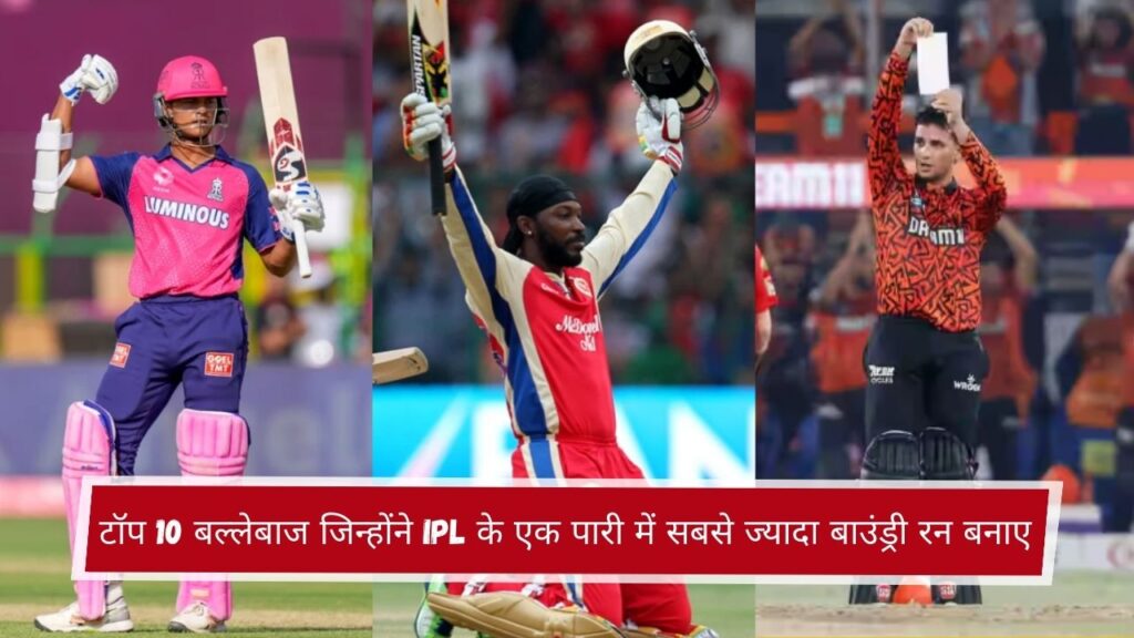 टॉप 10 बल्लेबाज जिन्होंने IPL के एक पारी में सबसे ज्यादा बाउंड्री रन बनाए