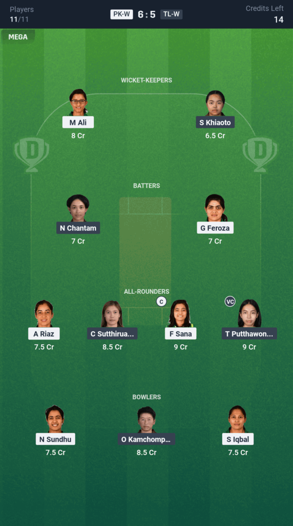 PAK-W vs THA-W आज की ड्रीम11 फैंटेसी टीम